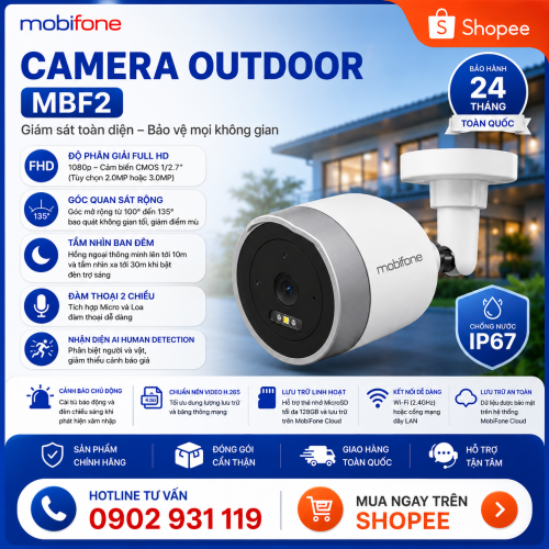 Giải Pháp Giám Sát Thông Minh Ngoài Trời - Camera Outdoor MobiFone