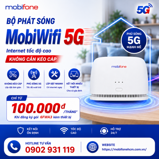 Bộ Phát Sóng MobiWifi 5G MobiFone