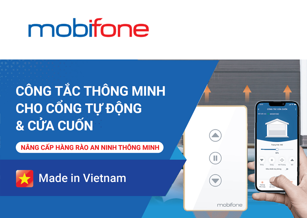 công tắc cửa cuốn và cổng tự động mobifone